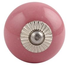 Pink Round Silver Fitting Ceramic Drawer Knob Online